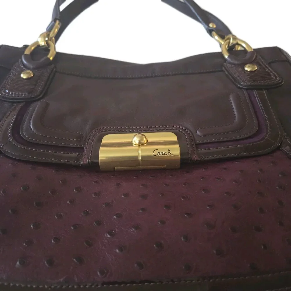 NEW Coach Kristin Spectator Purple Ostrich Handbag #18303 Vintage Y2K